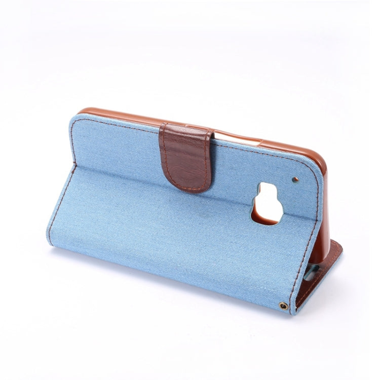 Denim Texture Leather Case with Holder & Card Slots for HTC M9