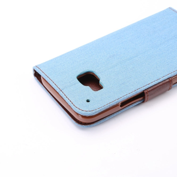 Denim Texture Leather Case with Holder & Card Slots for HTC M9