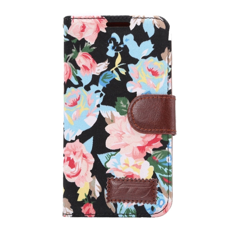 Flower Pattern Cloth Texture Leather Case with Holder & Card Slots for HTC M9