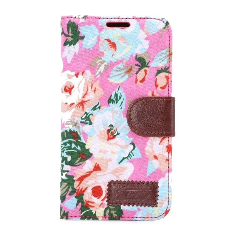 Flower Pattern Cloth Texture Leather Case with Holder & Card Slots for HTC M9