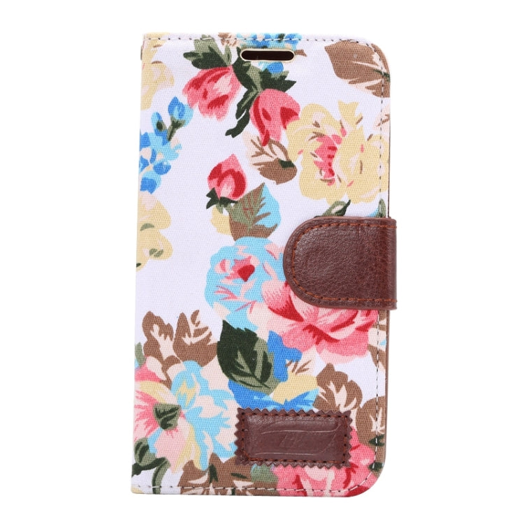 Flower Pattern Cloth Texture Leather Case with Holder & Card Slots for HTC M9
