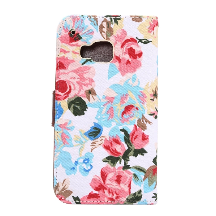 Flower Pattern Cloth Texture Leather Case with Holder & Card Slots for HTC M9