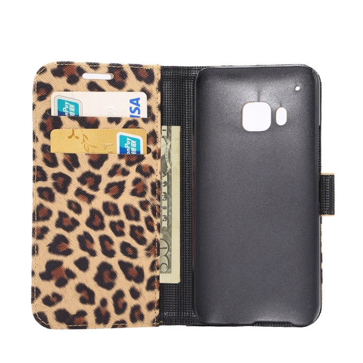 Leopard Texture Leather Case with Holder & Card Slots & Wallet for HTC M9(Yellow)
