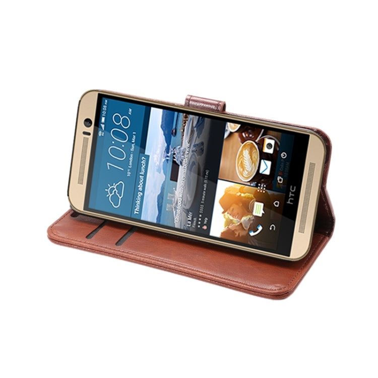 Crazy Horse Texture Leather Case with Holder & Card Slots & Wallet for HTC M9