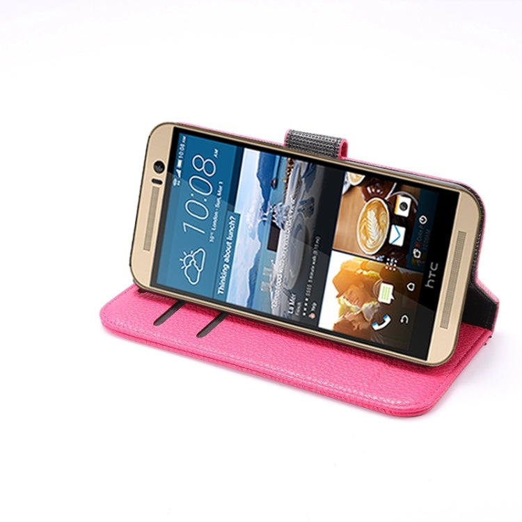 Litchi Texture Leather Case with Holder & Card Slots & Wallet for HTC M9