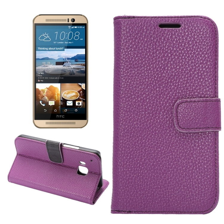 Litchi Texture Leather Case with Holder & Card Slots & Wallet for HTC M9