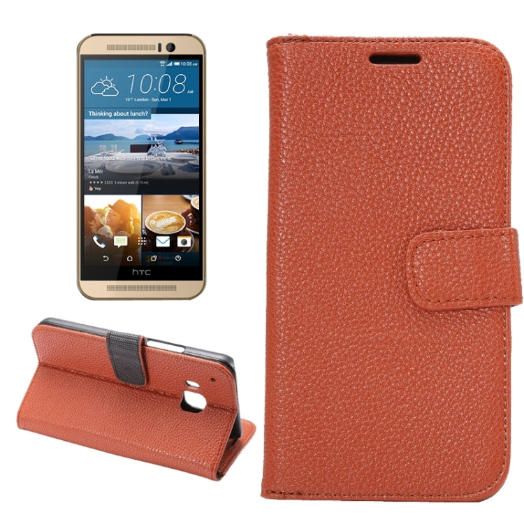 Litchi Texture Leather Case with Holder & Card Slots & Wallet for HTC M9