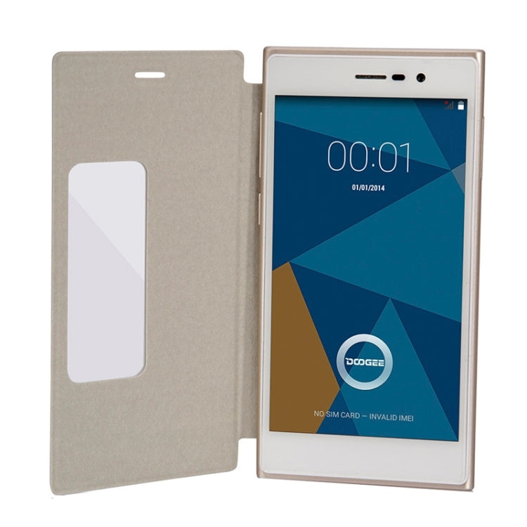 Leather Case with Holder and Caller ID Display for DOOGEE TURBO2 DG900