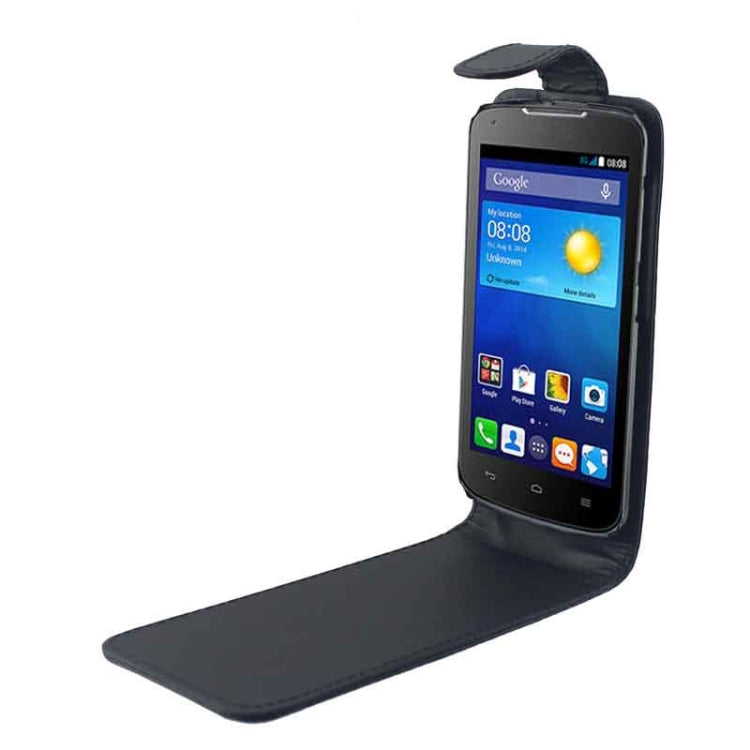 Vertical Flip Magnetic Button Leather Case for Huawei Ascend Y520
