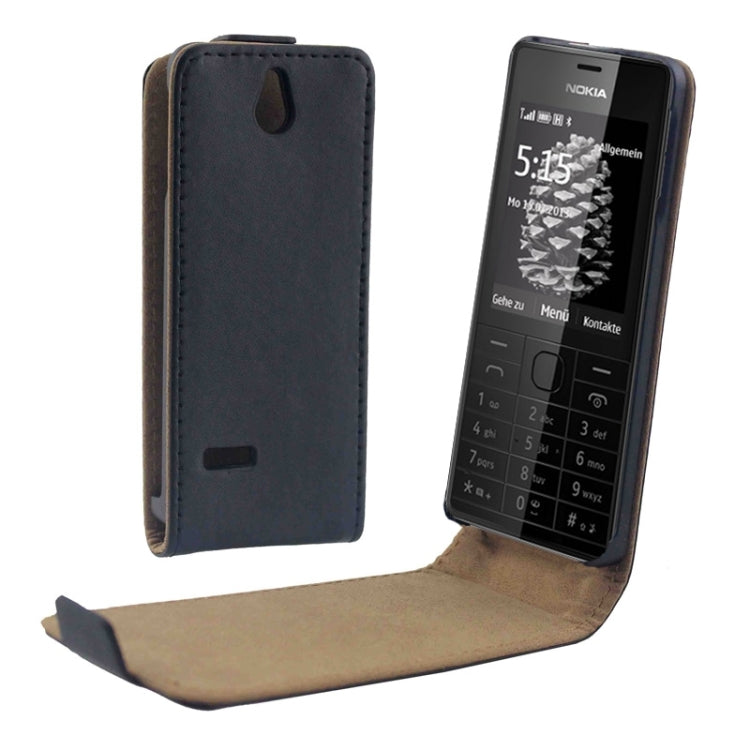 Vertical Flip Magnetic Button Leather Case for Nokia 515 / 515 Dual
