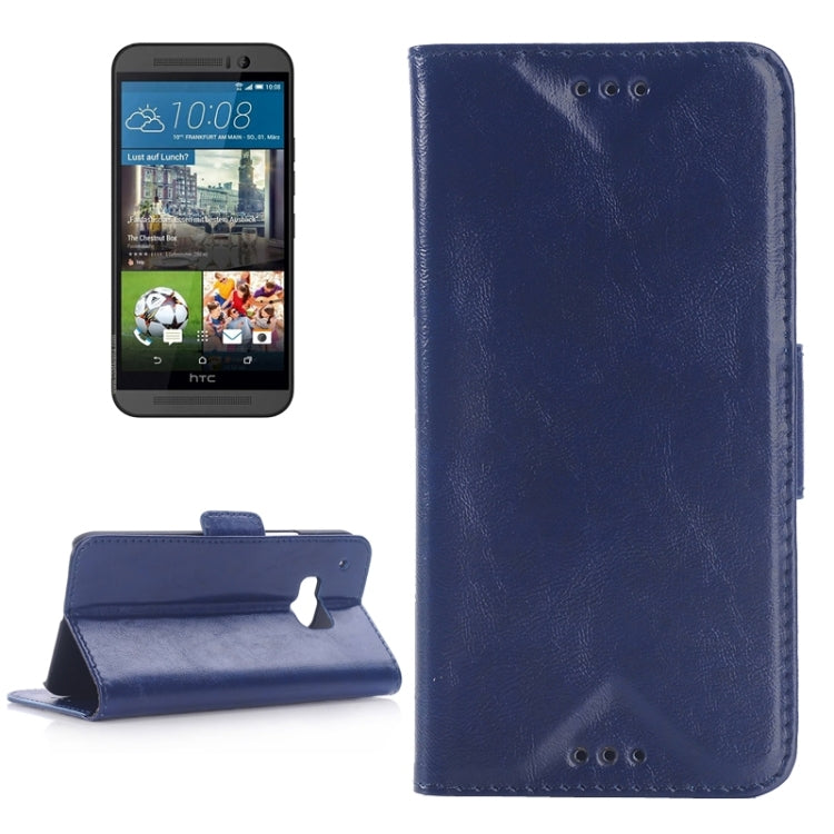 Oil Skin Texture Leather Case with Holder & Card Slots & Wallet for HTC One M9