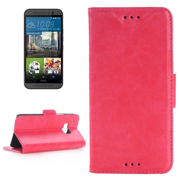 Oil Skin Texture Leather Case with Holder & Card Slots & Wallet for HTC One M9