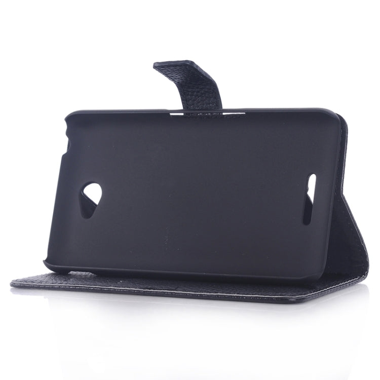 Litchi Texture Leather Case with Holder & Card Slots & Wallet for Sony Xperia E4