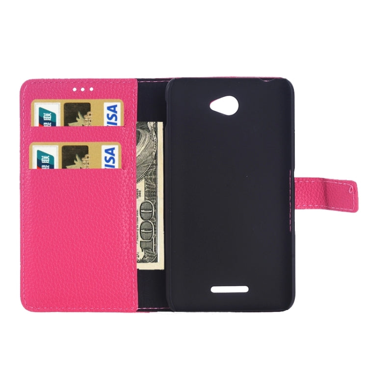 Litchi Texture Leather Case with Holder & Card Slots & Wallet for Sony Xperia E4