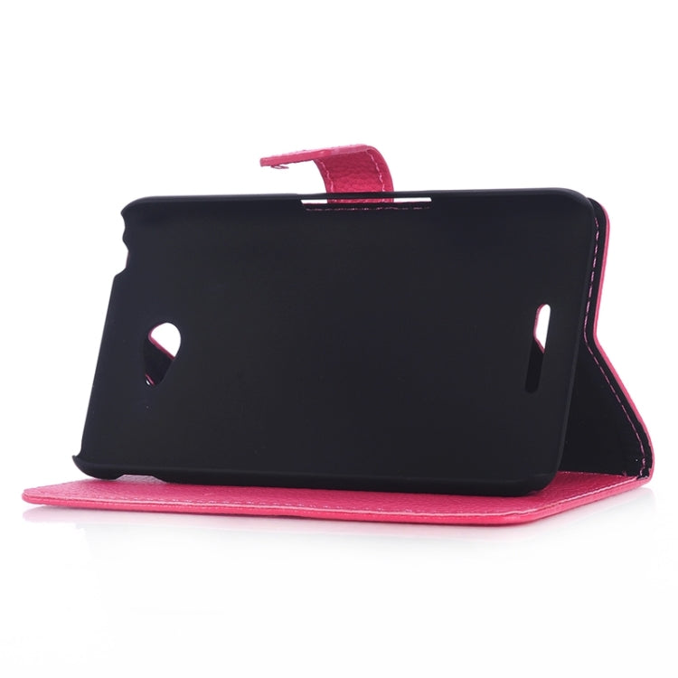 Litchi Texture Leather Case with Holder & Card Slots & Wallet for Sony Xperia E4