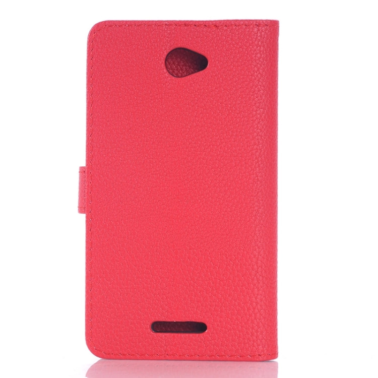 Litchi Texture Leather Case with Holder & Card Slots & Wallet for Sony Xperia E4