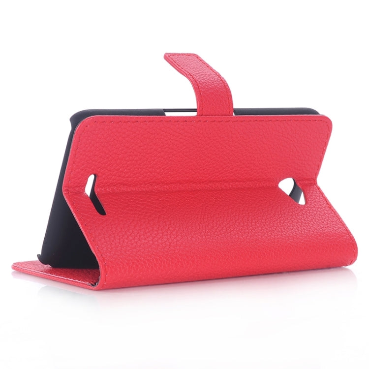 Litchi Texture Leather Case with Holder & Card Slots & Wallet for Sony Xperia E4