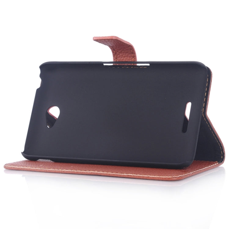 Litchi Texture Leather Case with Holder & Card Slots & Wallet for Sony Xperia E4