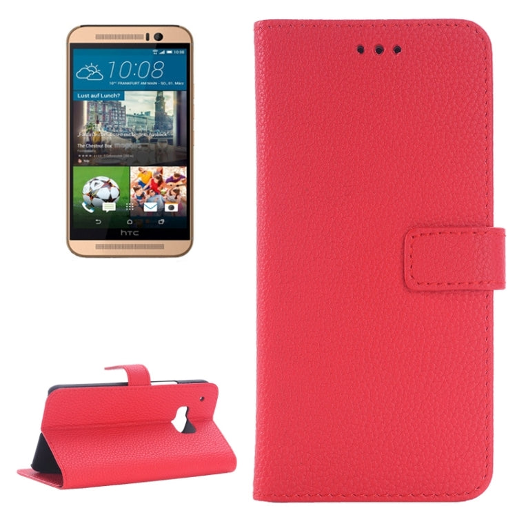 Litchi Texture Horizontal Flip Magnetic Buckle Leather Case with Card Slots & Holder for HTC One M9