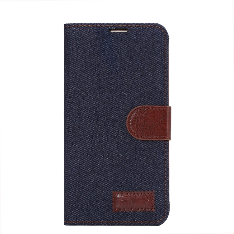 Denim Cloth Magnetic Snap Flip Leather Case with Holder and Card Slots for Huawei Ascend Mate 7 / MT7(Black)