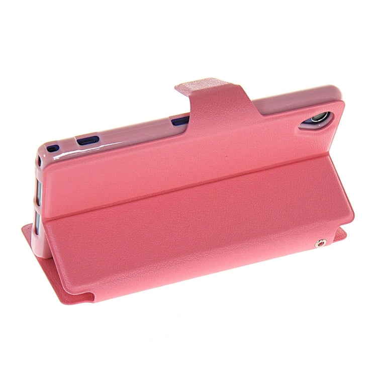 Magnetic Snap Flip Leather Case with Holder & Windows for Sony Xperia Z1 / L39H