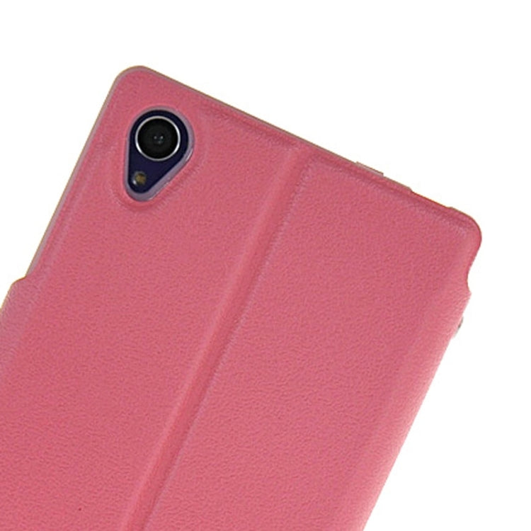 Magnetic Snap Flip Leather Case with Holder & Windows for Sony Xperia Z1 / L39H