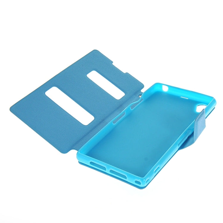 Magnetic Snap Flip Leather Case with Holder & Windows for Sony Xperia Z1 / L39H