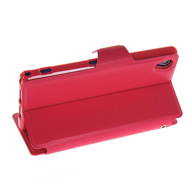 Magnetic Snap Flip Leather Case with Holder & Windows for Sony Xperia Z1 / L39H