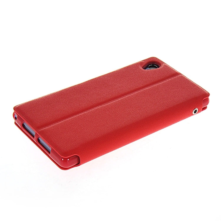 Magnetic Snap Flip Leather Case with Holder & Windows for Sony Xperia Z1 / L39H