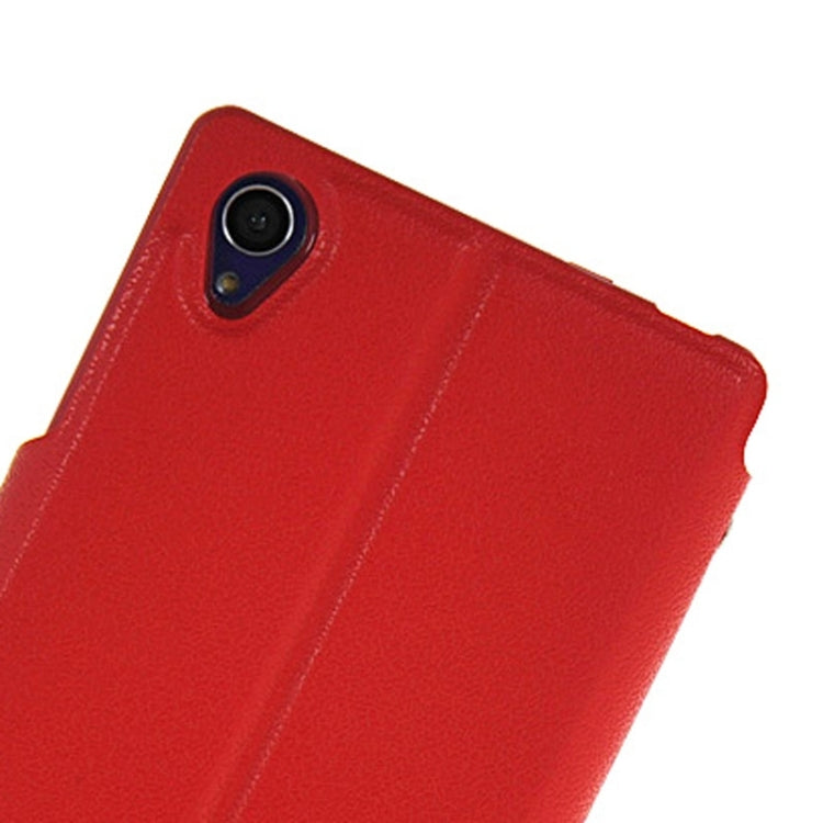 Magnetic Snap Flip Leather Case with Holder & Windows for Sony Xperia Z1 / L39H