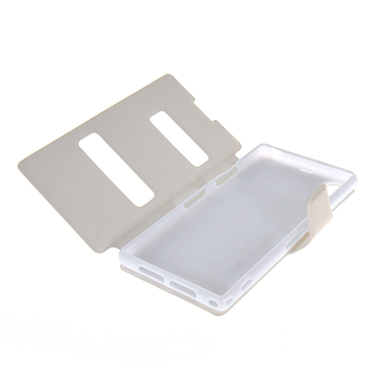 Magnetic Snap Flip Leather Case with Holder & Windows for Sony Xperia Z1 / L39H