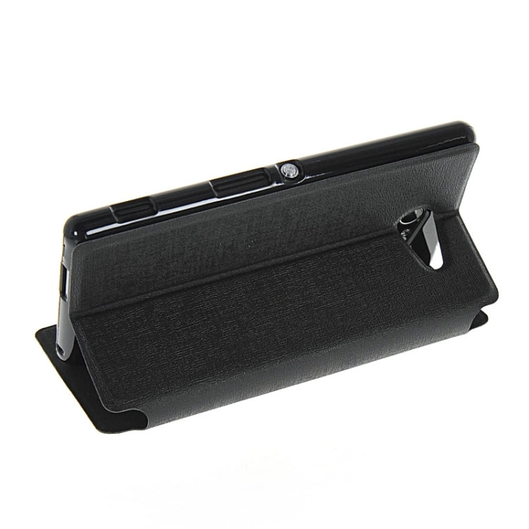 Oracle Texture Flip Leather Case with Holder & Caller ID Window for Sony Xperia M2