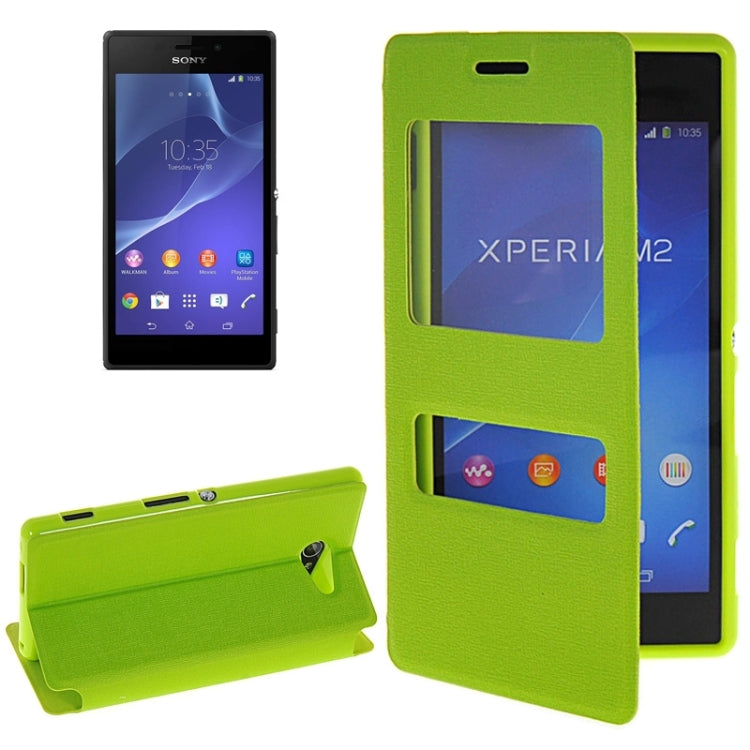 Oracle Texture Flip Leather Case with Holder & Caller ID Window for Sony Xperia M2