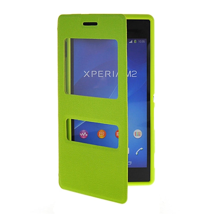 Oracle Texture Flip Leather Case with Holder & Caller ID Window for Sony Xperia M2