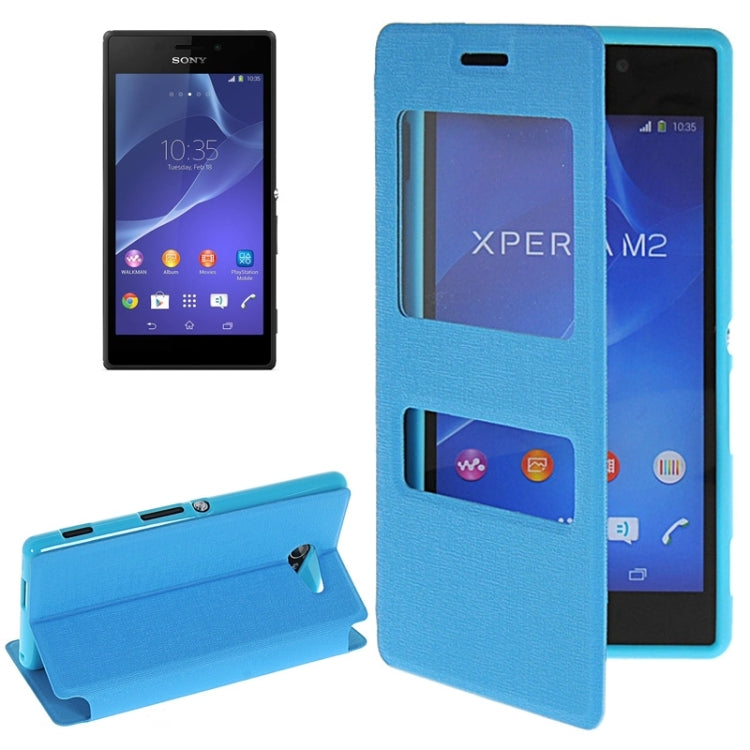 Oracle Texture Flip Leather Case with Holder & Caller ID Window for Sony Xperia M2