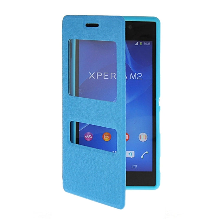 Oracle Texture Flip Leather Case with Holder & Caller ID Window for Sony Xperia M2