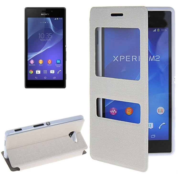 Oracle Texture Flip Leather Case with Holder & Caller ID Window for Sony Xperia M2