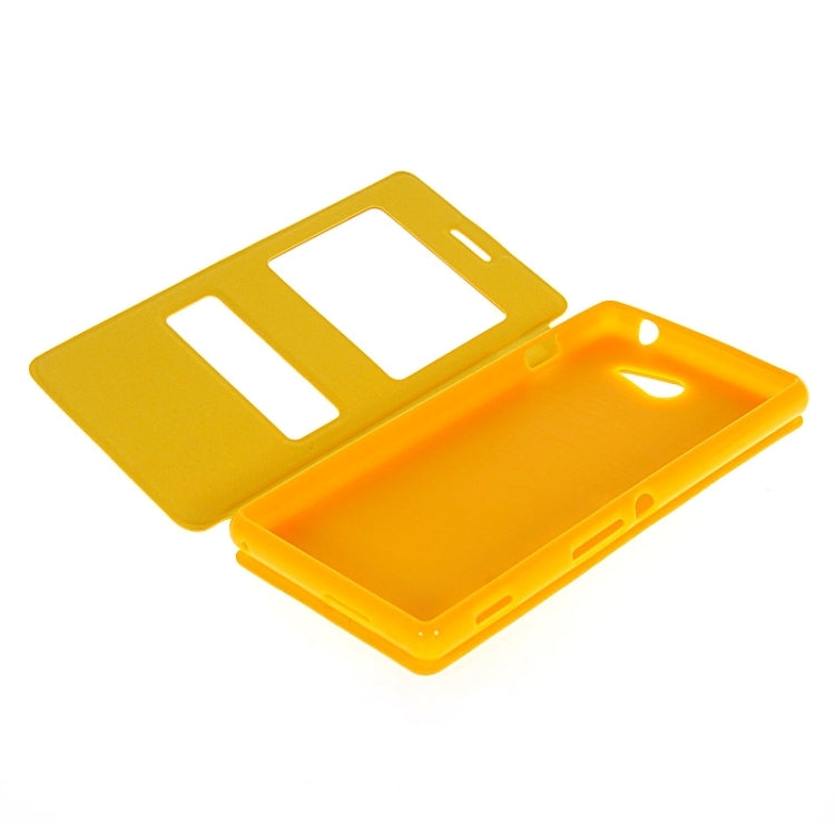 Oracle Texture Flip Leather Case with Holder & Caller ID Window for Sony Xperia M2