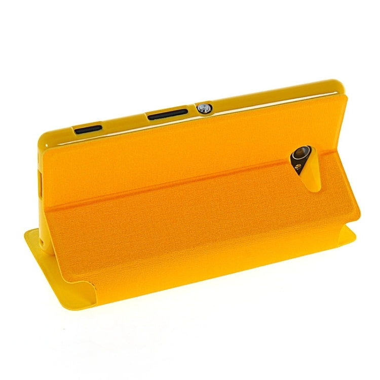 Oracle Texture Flip Leather Case with Holder & Caller ID Window for Sony Xperia M2