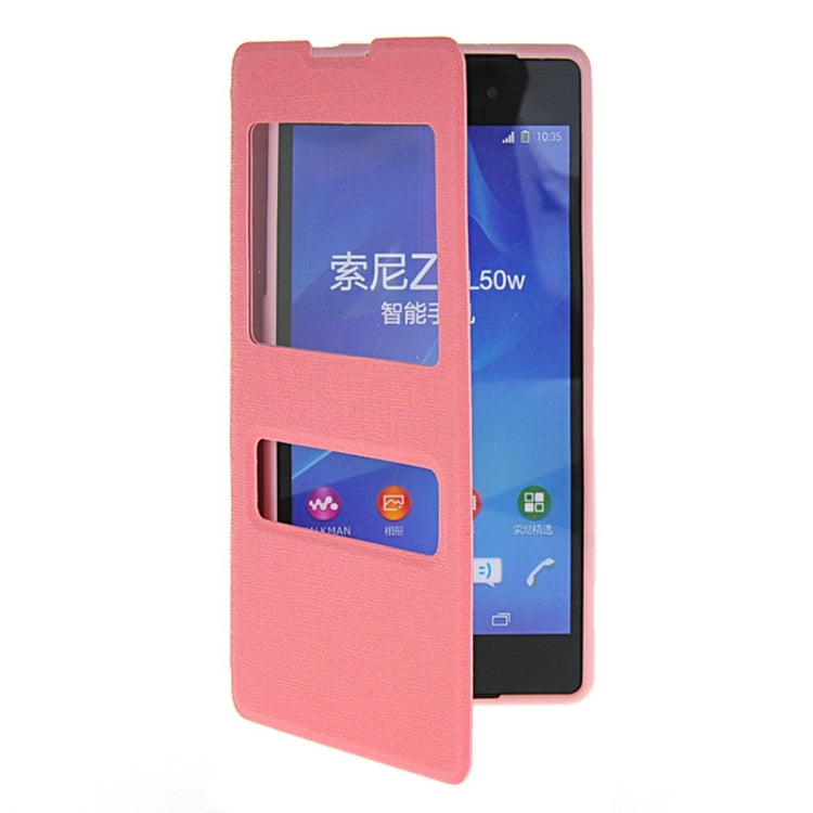 Oracle Texture Flip Leather Case with Holder & Caller ID Window for Sony Xperia Z2