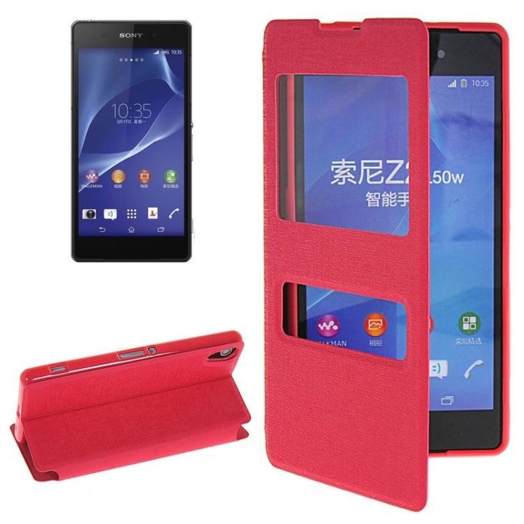 Oracle Texture Flip Leather Case with Holder & Caller ID Window for Sony Xperia Z2