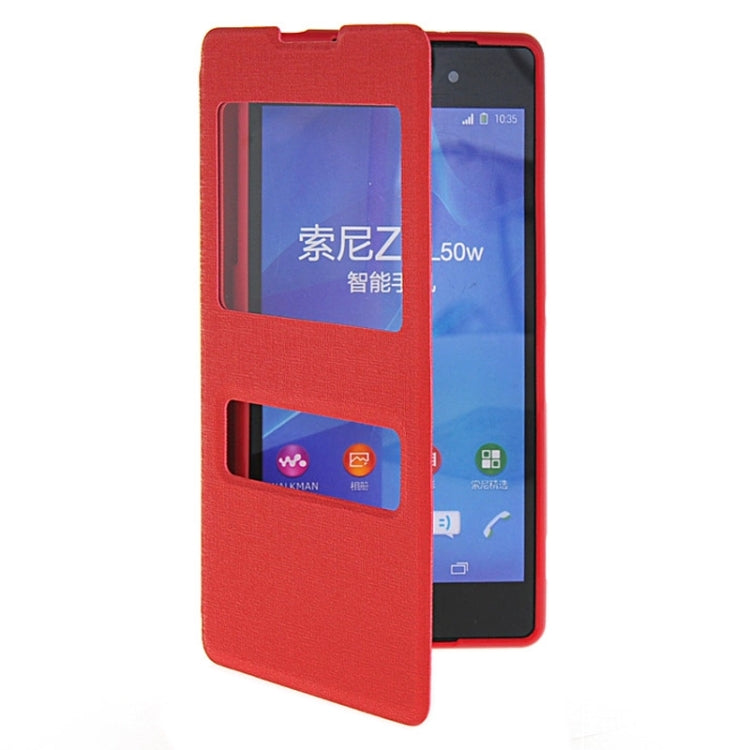 Oracle Texture Flip Leather Case with Holder & Caller ID Window for Sony Xperia Z2