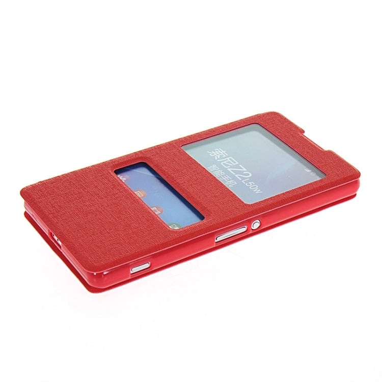 Oracle Texture Flip Leather Case with Holder & Caller ID Window for Sony Xperia Z2