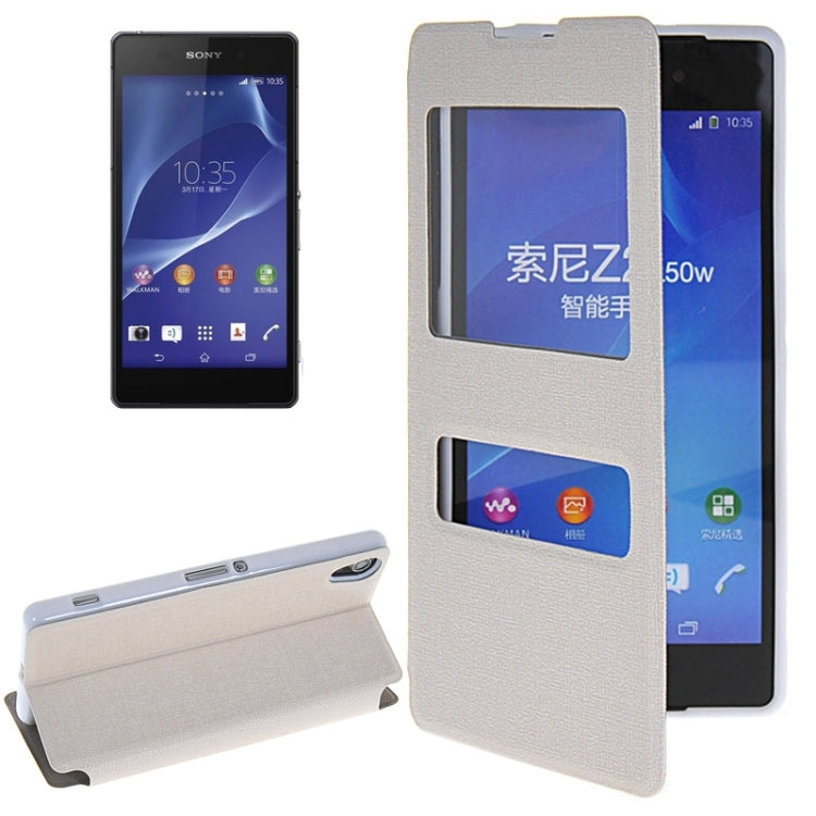 Oracle Texture Flip Leather Case with Holder & Caller ID Window for Sony Xperia Z2