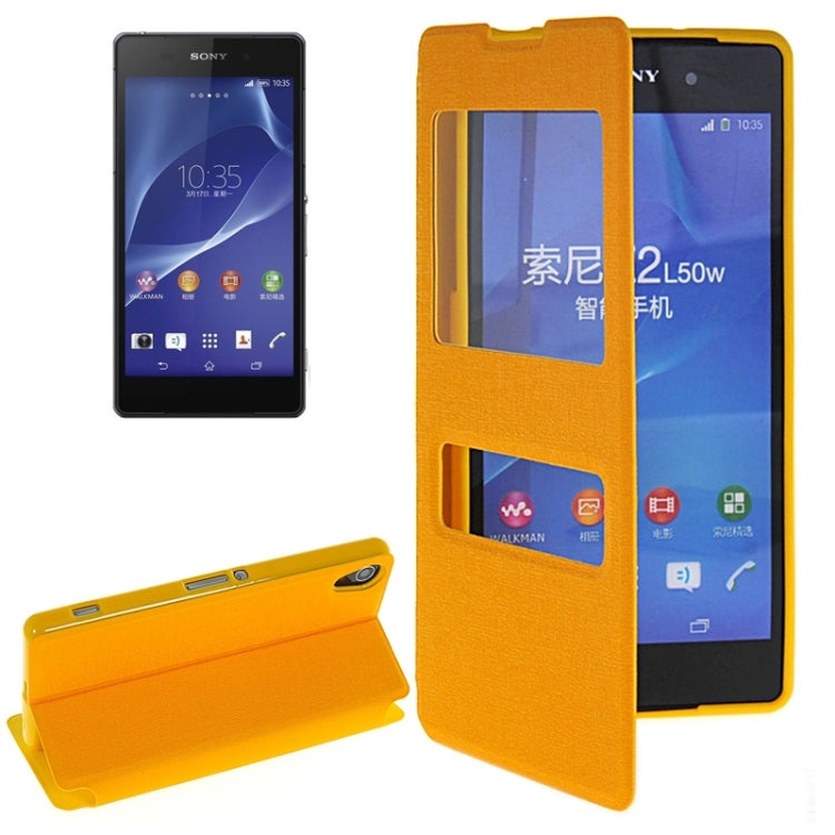 Oracle Texture Flip Leather Case with Holder & Caller ID Window for Sony Xperia Z2