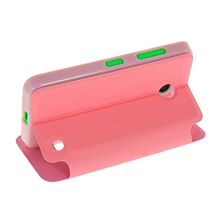 Horizontal Flip Leather Case with Call Display ID & Holder for Microsoft Lumia 630