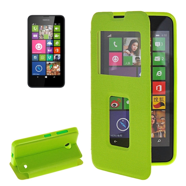 Horizontal Flip Leather Case with Call Display ID & Holder for Microsoft Lumia 630