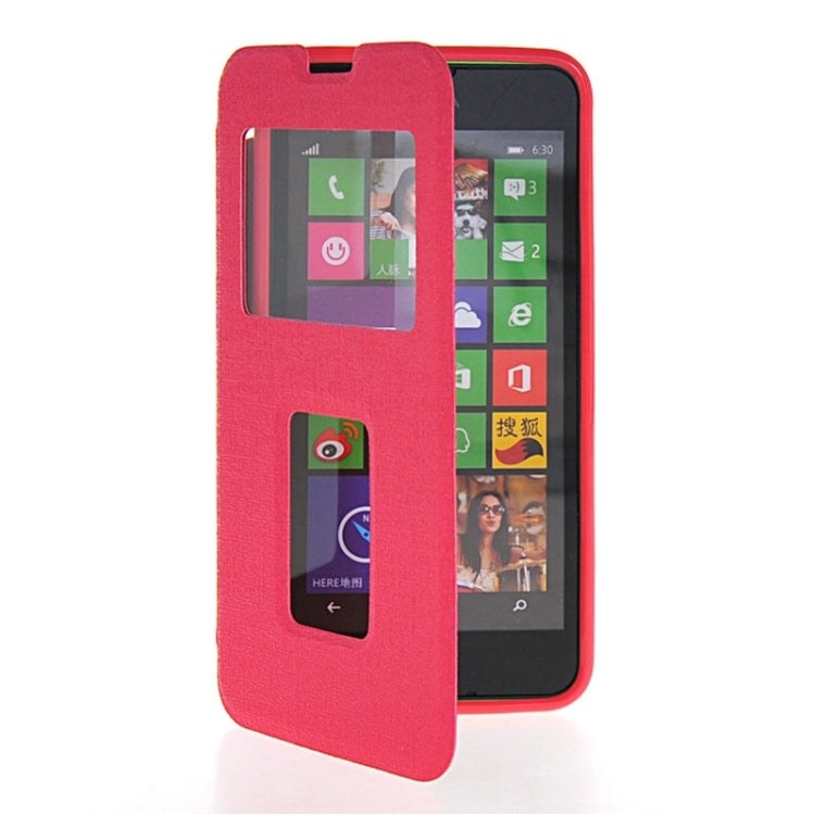 Horizontal Flip Leather Case with Call Display ID & Holder for Microsoft Lumia 630