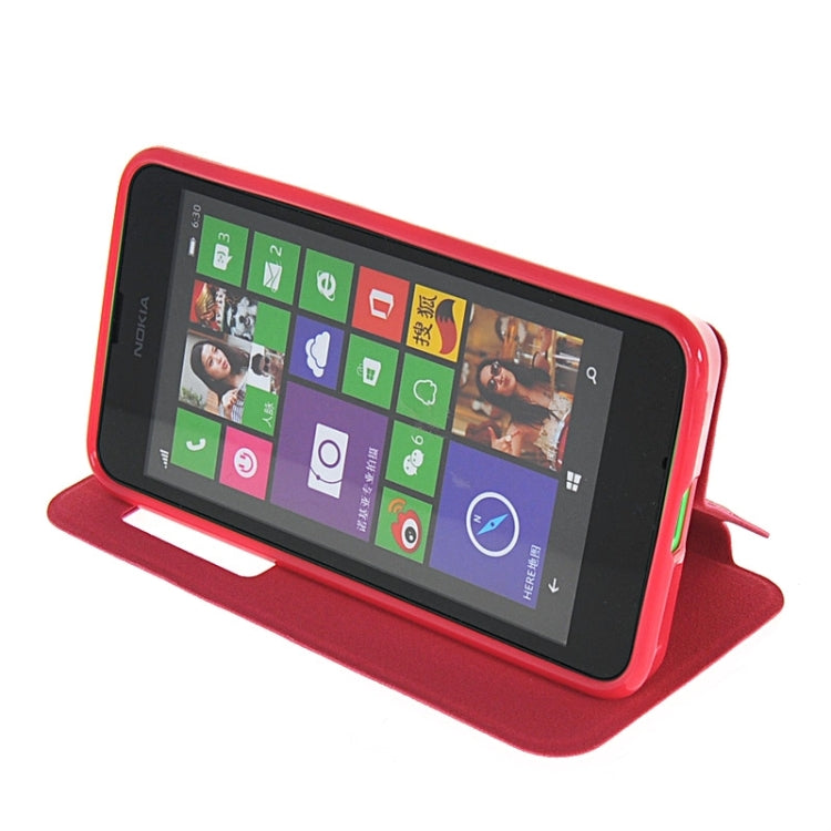 Horizontal Flip Leather Case with Call Display ID & Holder for Microsoft Lumia 630
