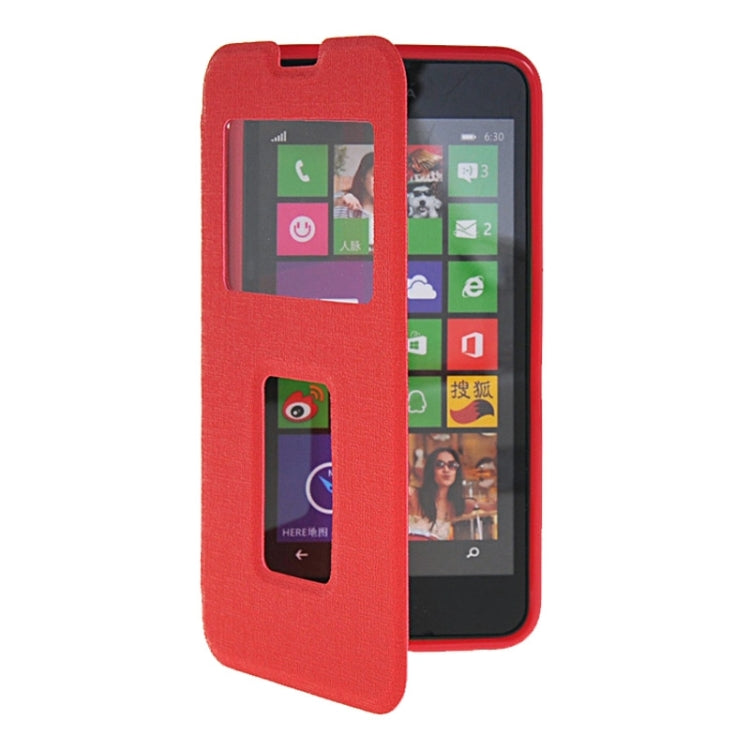Horizontal Flip Leather Case with Call Display ID & Holder for Microsoft Lumia 630